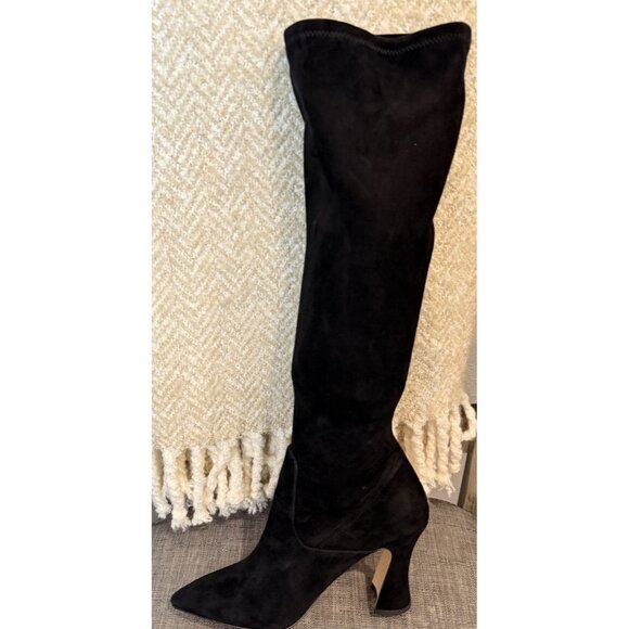 Coach Womens Size 6 B Cece Pointed Toe Black Suede High Heel Boots Style CN159 - Picture 11 of 16